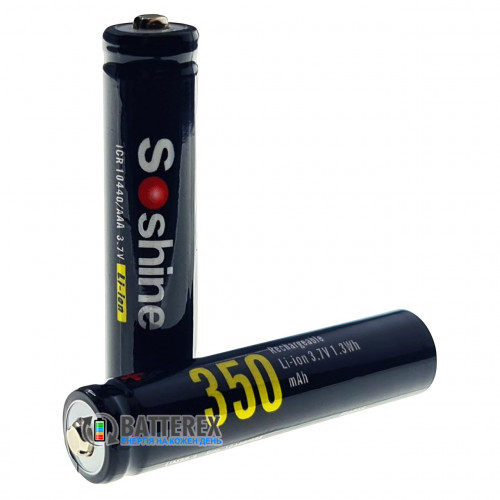 10440 AAA Li-ion Soshine ICR 350mah 3.7V 2A високотоковий без захисту