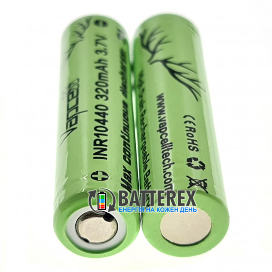 Акумулятор 10440 AAA Li-ion 3.7V Vapcell INR 320mah 3A без плати захисту