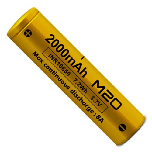 16650 Vapcell INR M20 2000mah 3.7V 8A без захисту