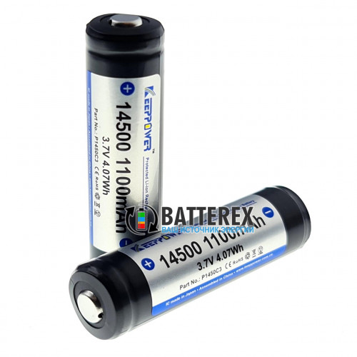 14500 Keeppower 1100mah 3,7V Protected с защитой