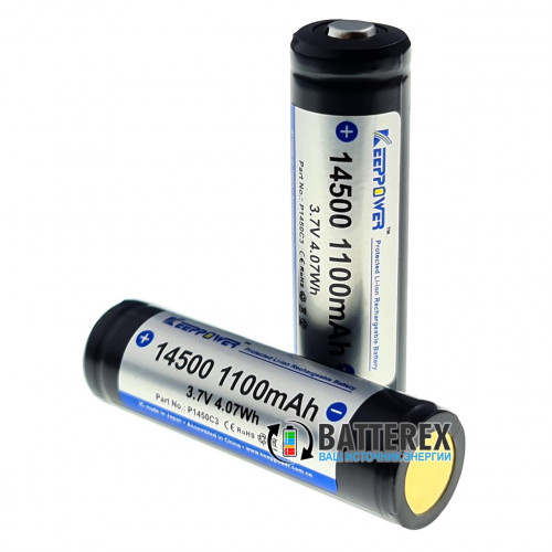 14500 Keeppower 1100mah 3,7V Protected с защитой