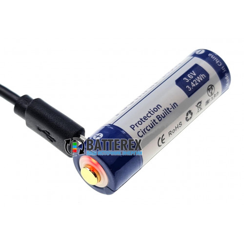 14500 Keeppower 950mah 3,6V Protected microUSB - с защитой и портом USB для подзарядки