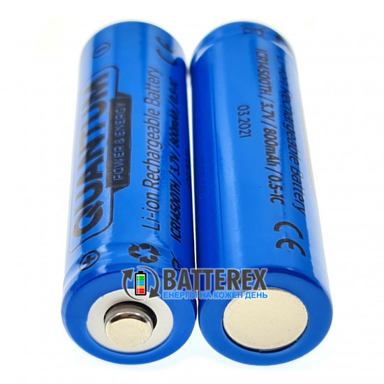 Акумулятор 14500 Li-ion Quantum ICR 800 mah 3.7V 1.6A Button Top
