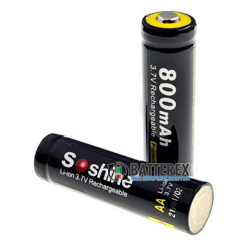 14500 Soshine 800mah 3,7V Protected с защитой - поштучно от 1 шт.
