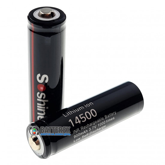 Аккумулятор 14500 Soshine 900mah 3.7V 2.7A Button Top без захисту