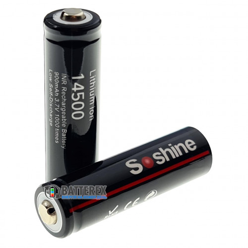 14500 Soshine 900mah 3.7V 2.7A Button Top без захисту