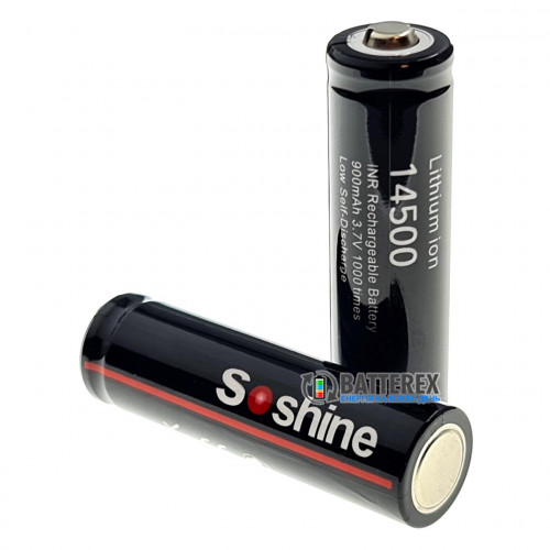 14500 Soshine 900mah 3.7V 2.7A Button Top без захисту
