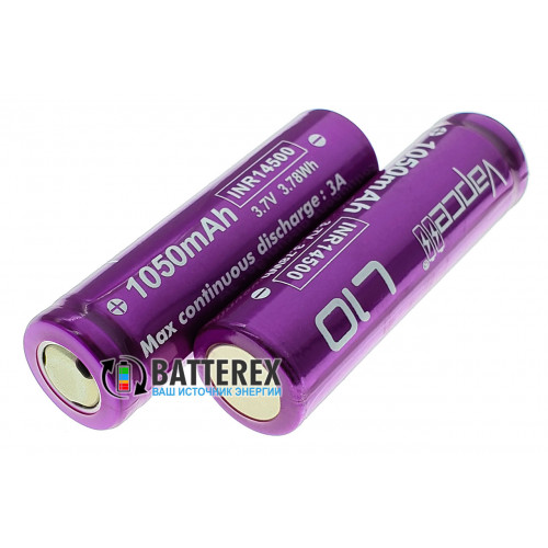 14500 Vapcell L10 1050mah 3,7V 3A высокая реальная ёмкость