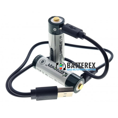 AA Li-ion Keeppower 2260mah 1.5V Protected micro USB - литиевый АА аккумулятор с постоянным напряжением 1.5V с зарядкой от USB
