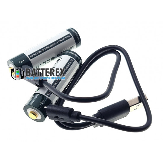 Литиевый АА аккумулятор Li-ion 1.5V Keeppower 2260mah с зарядкой от USB