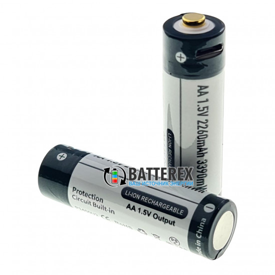Литиевый АА аккумулятор Li-ion 1.5V Keeppower 2260mah с зарядкой от USB
