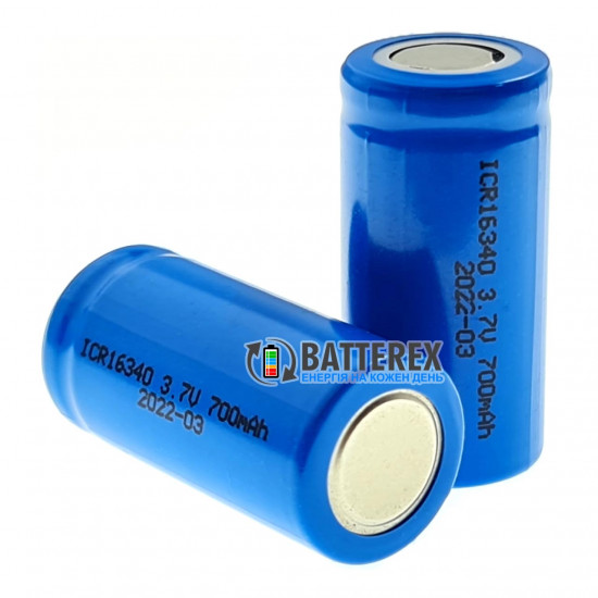 Акумулятор 16340 CR123A Li-ion Batimex 700mah 3.7V 1.4A Flat Top без захисту