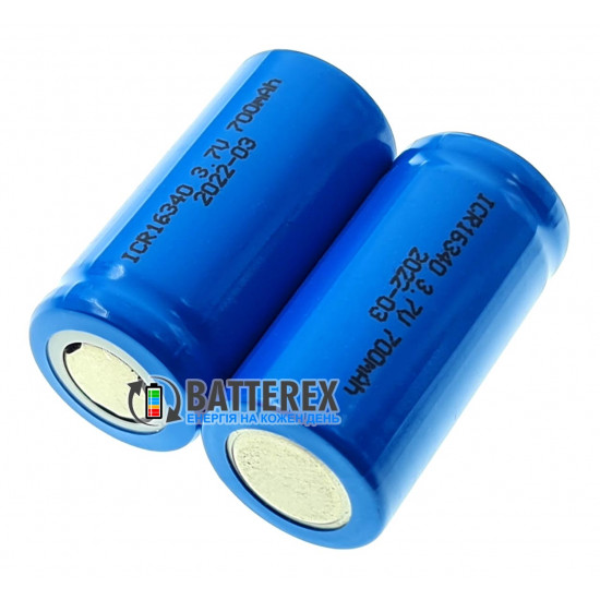 Акумулятор 16340 CR123A Li-ion Batimex 700mah 3.7V 1.4A Flat Top без захисту