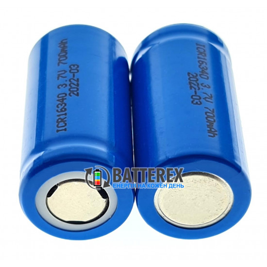 Акумулятор 16340 CR123A Li-ion Batimex 700mah 3.7V 1.4A Flat Top без захисту