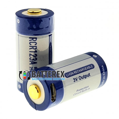 16340 CR123A Keeppower 860mah 3,0V Protected micro USB - с защитой и зарядкой от USB