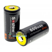 16340 CR123A Soshine 600mah 3,0V LiFePO4 Protected с защитой