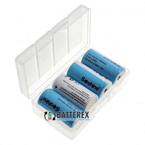 16340 CR123A Soshine 500mah 3V LiFePO4 без защиты
