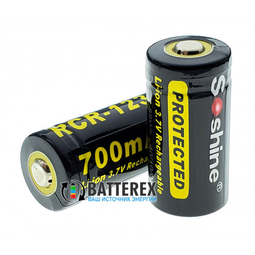 16340 CR123A Soshine 700mah 3,7V с защитой