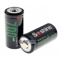 16340 CR123A Soshine 700mah 3.7V Button Top із виступаючим плюсом без захисту - стандартна довжина 34мм 