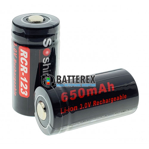 16340 CR123A Soshine 650mah 3,0V