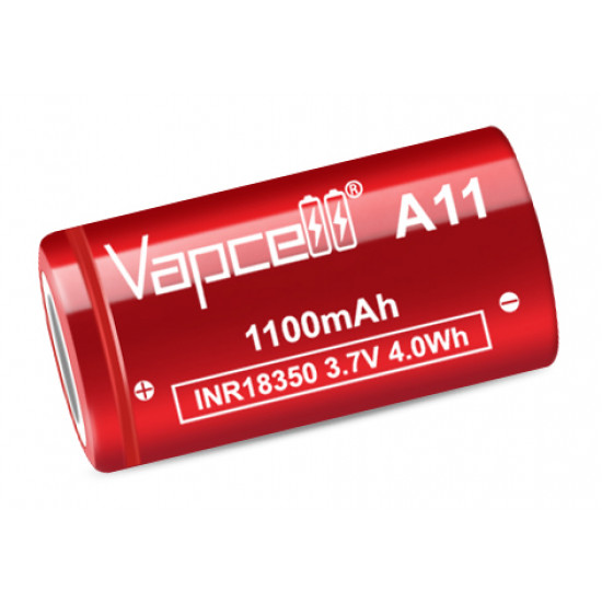 Акумулятор 18350 Vapcell A11 INR 1100mah 3.7V високотоковий 10A без захисту