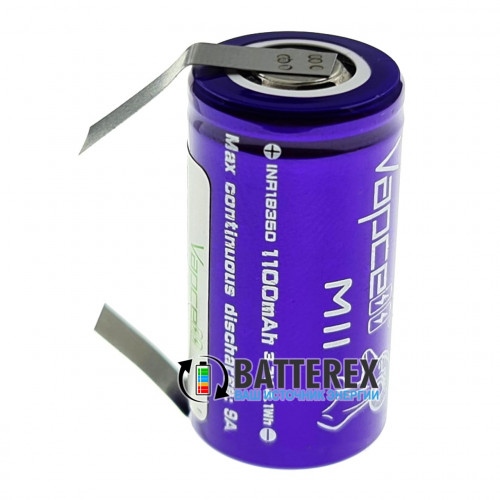 18350 Vapcell M11 INR 1100mah 3.6V 9A високотоковий під пайку