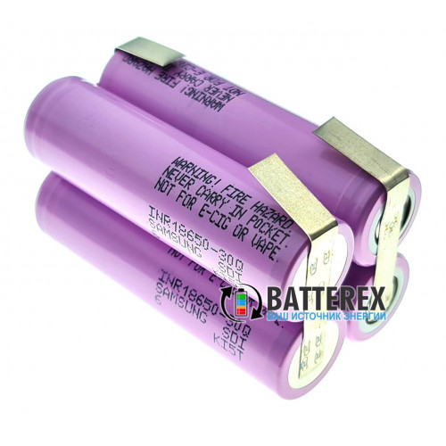 Сборка 2S2P 7.4-8.4V 6000mah из 4х аккумуляторов 18650 Samsung 30Q 3000mah 15A
