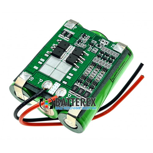 Сборка 3S 12V 10A 3500mah (3x 18650 LG MJ1 3500mah) + BMS 3S FL15A с балансировкой + силиконовые провода и термоусадка