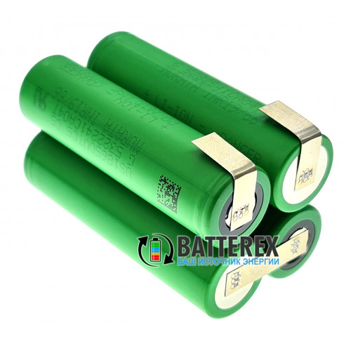 Сборка 18650 4S 14.8-16.8V 30/60A 2600mah из 4х аккумуляторов 18650 Sony Murata VTC5 (прямоугольная)