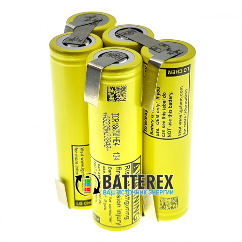 Сборка 5S 18.5-21V 20A 2500mah из 5 аккумуляторов 18650 LG HE4 для шуруповёрта