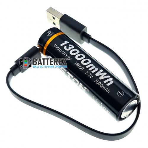 18650 Beston 3500mah 3,7V Protected з USB портом для зарядки - у комплекті кейс для зберігання та зарядний кабель