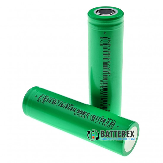 Акумулятор високострумовий 18650 EVE INR18650 25P 2500mAh 3.6V - постійний струм до 30A