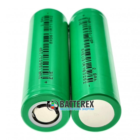 Акумулятор високострумовий 18650 EVE INR18650 25P 2500mAh 3.6V - постійний струм до 30A