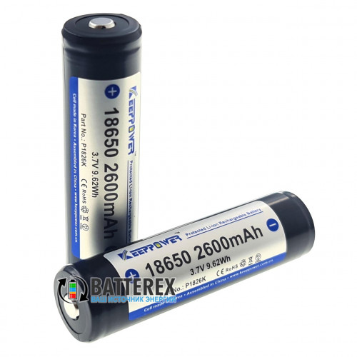 18650 KeepPower 2600mah 3,7V (всередені Samsung) Protected із захистом + бокс до кожних 2х акумуляторів