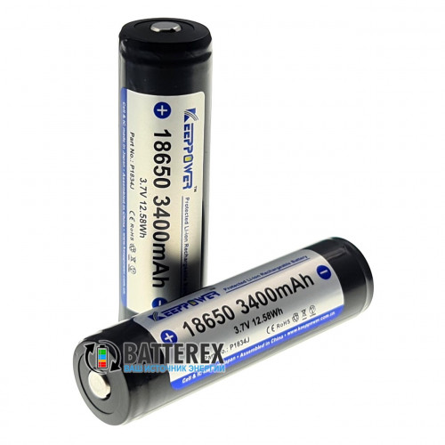 18650 KeepPower 3400mah 3,7V с защитой + бокс к каждым 2м аккумуляторам