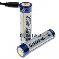 18650 KeepPower 3500mah 3,7V с защитой с зарядкой от micro-USB