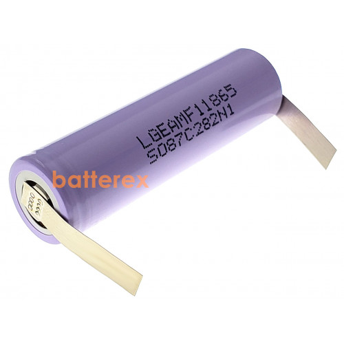 18650 LG INR18650 MF1 2150mah 3,6V 10A - с выводами под пайку - оригинал-Корея