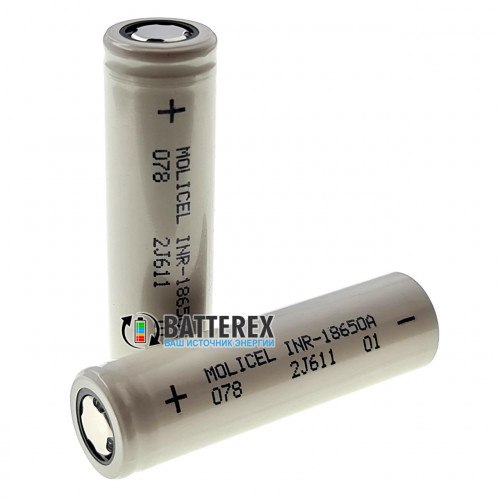 18650 Molicel INR-18650A 2500mah 3.6V 20A высокотоковый (аналог Samsung 25R и LG HE4)
