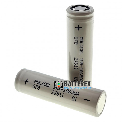 18650 Molicel INR-18650A 2500mah 3.6V 20A высокотоковый (аналог Samsung 25R и LG HE4)
