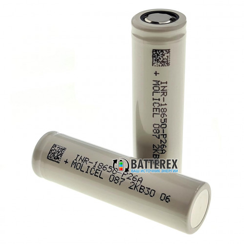 18650 Molicel INR P26A 2600mah 3.6V 35A высокотоковый (лучше чем Sony Murata VTC5A)