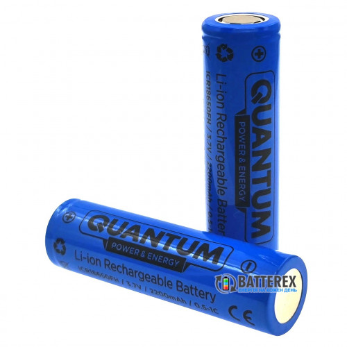 18650 Quantum ICR18650 2200mah 3.7V 2A Flat Top