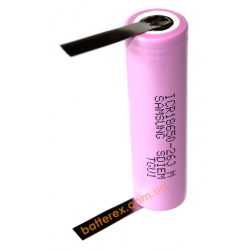 18650 Samsung 26J 2600mah 3,7V без защиты - под пайку