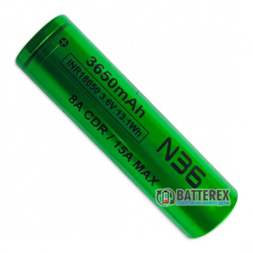 18650 Vapcell INR N36 3650mah 3.6V 8/15A без захисту