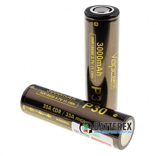 18650 Vapcell INR P30 3000mah 3.7V 20A высокотоковый - аналог LG HG2