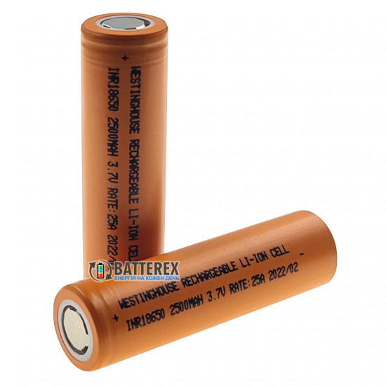 Акумулятор 18650 Westinghouse INR18650 2500mah 3.7V 25A високотоковий
