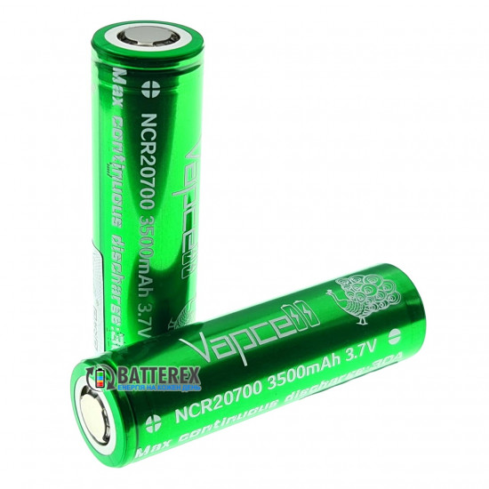 Акумулятор 20700 Vapcell INR20700 3500mah 30A високотоковий