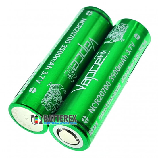 Акумулятор 20700 Vapcell INR20700 3500mah 30A високотоковий
