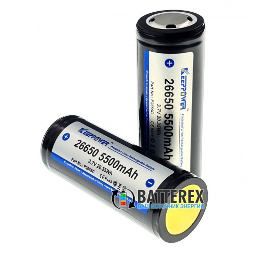 26650 Keeppower 5500mah 3,7V 10A Protected - с защитой