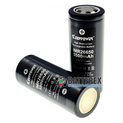 26650 Keeppower IMR 5500mah 3,7V 15A/30A высокотоковый