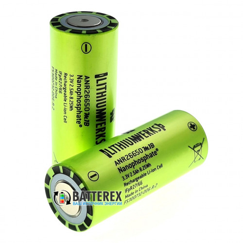 26650 Lithium Werks ANR26650M1-B Nanophosphate LiFePO4 2500mah 3,3V 50A/120A высокотоковый